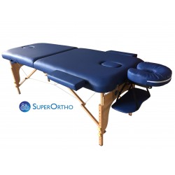 New Επαγγελματικό Κρεβάτι Pro_2 Dark Blue PU Μασάζ Φυσικοθεραπείας Βαλίτσα Ξύλινο με θήκη φορητό